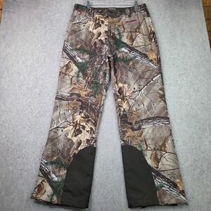 Realtree Hunting Pants Camouflage Fleece Lined Zip Leg Pink Logo Size‎ L (42-44)